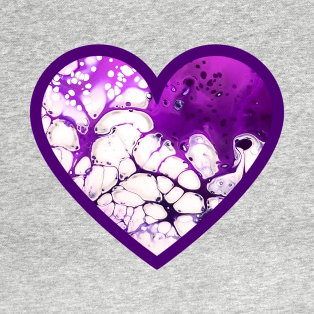 Lavender/Purple Paint Pour Heart by Designs_by_KC